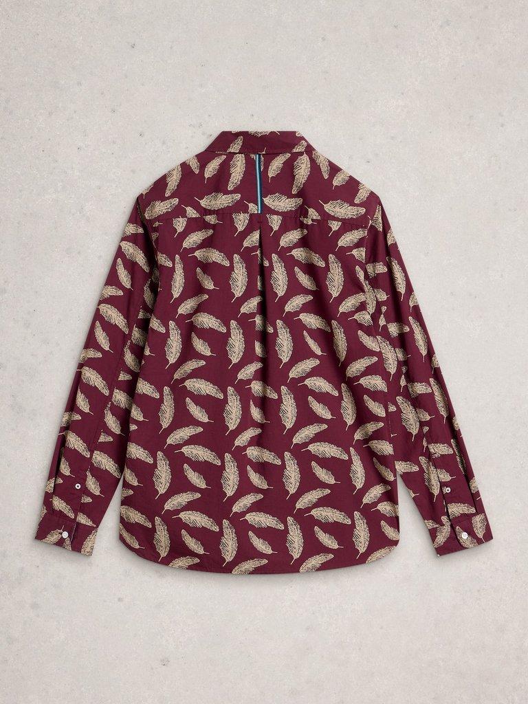 Feather Printed Shirt in RED PR - FLAT BACK