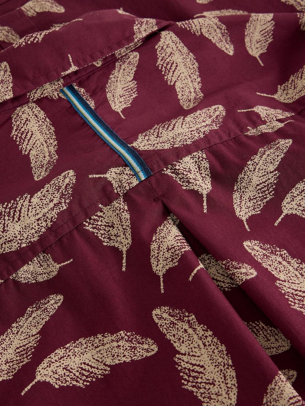 Feather Printed Shirt in RED PR - FLAT DETAIL