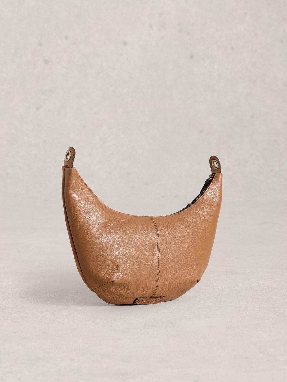 Natalie Crossbody Bag in MID TAN - FLAT BACK