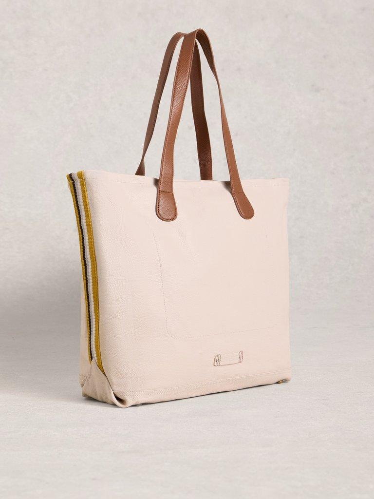 Natalie Tote Bag in PALE IVORY - FLAT BACK