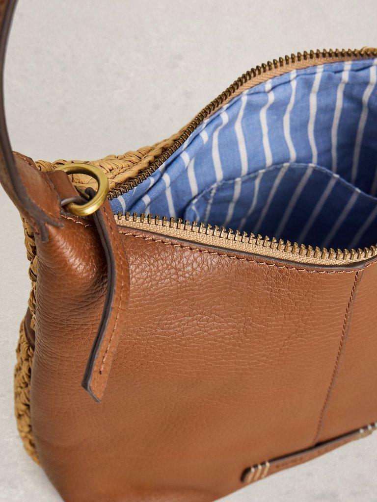Mini Sophia Raffia Crossbody in DK NAT - FLAT DETAIL