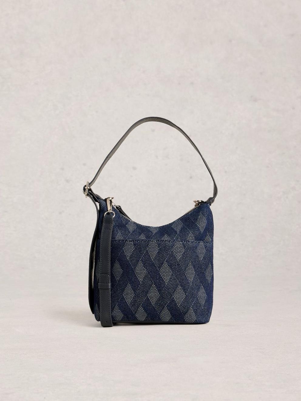 Mini Sophia Jacquard Crossbody in DK BLUE - LIFESTYLE