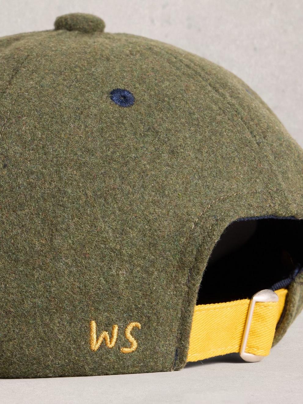 Felt Baseball Cap in KHAKI GRN - FLAT DETAIL