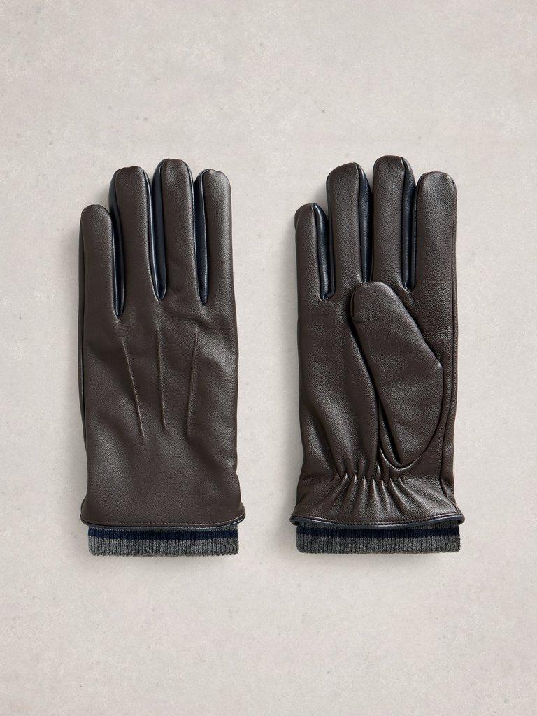 Levi Leather Glove in DK BROWN - FLAT BACK