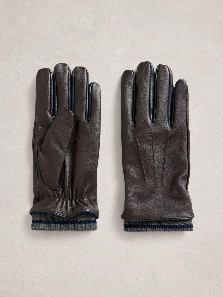 Levi Leather Glove in DK BROWN - FLAT FRONT