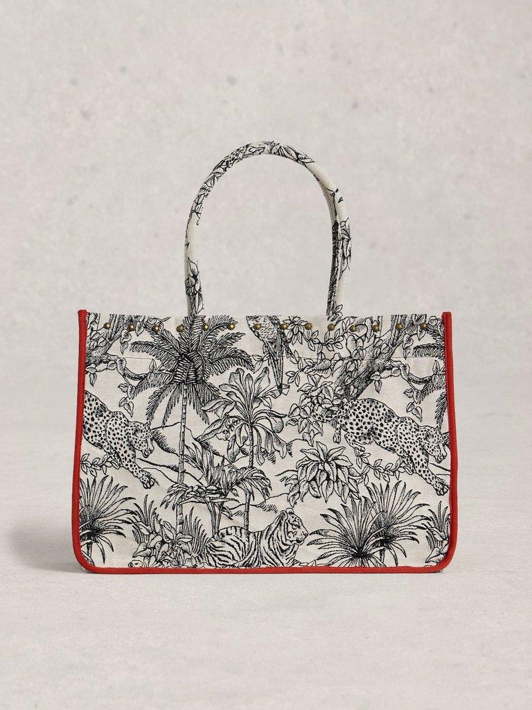 Jasmine Jacquard Tote Bag in IVORY PR - FLAT FRONT