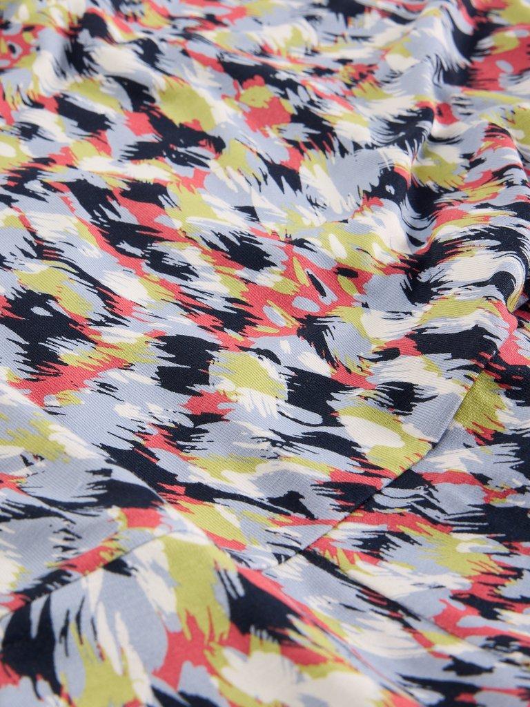 Madeline Crew Neck Midi Jersey Dress in BLUE MLT - FLAT DETAIL