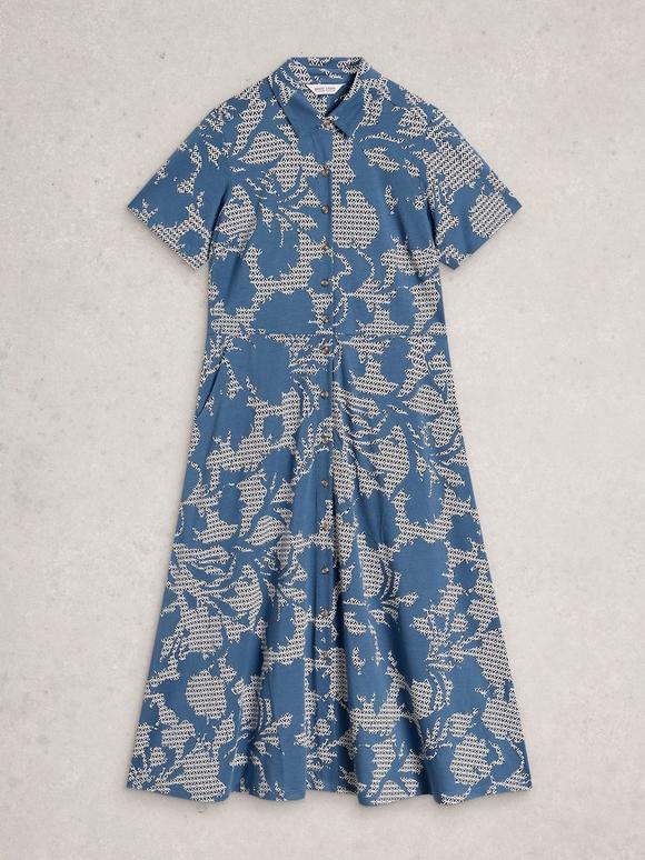 white stuff women's rua jersey shirt dress reviews Short Sleeve in BLUE MULTI Dress kaleidoscope