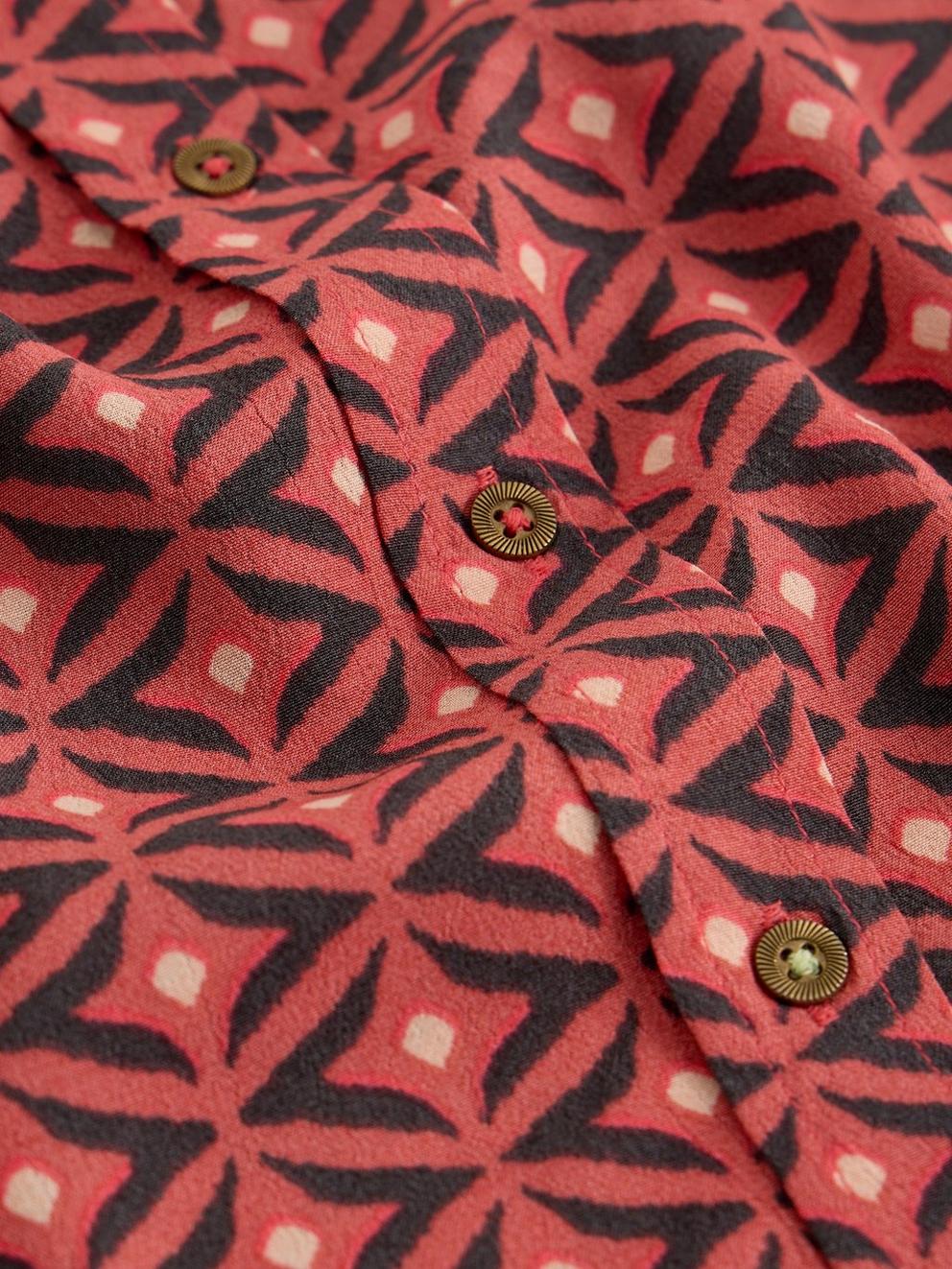 Harpreet Boyfriend Shirt in PINK MLT - FLAT DETAIL