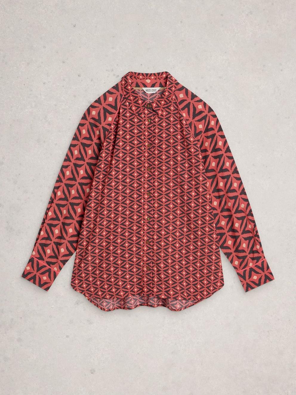 Harpreet Boyfriend Shirt in PINK MLT - FLAT FRONT