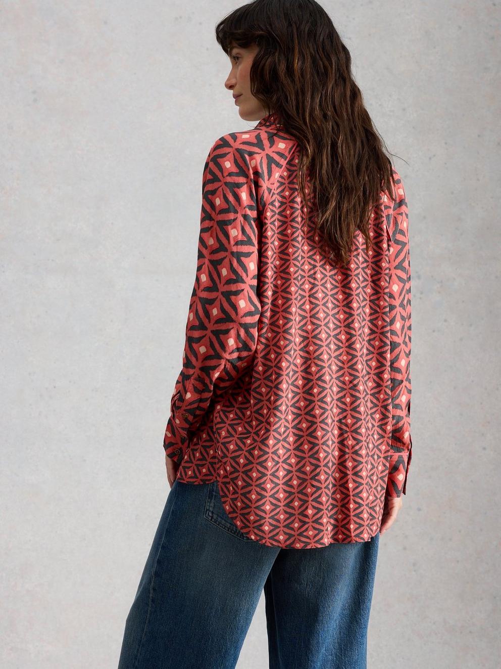 Harpreet Boyfriend Shirt in PINK MLT - MODEL BACK