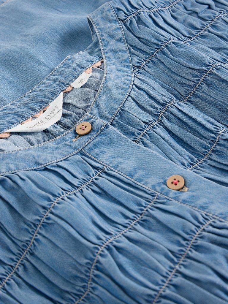 Tammie Chambray Shirt  in MID DENIM - FLAT DETAIL