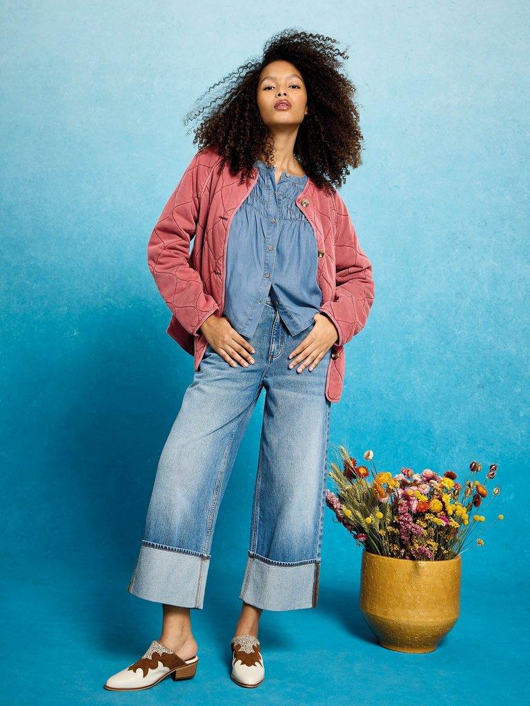 Tammie Chambray Shirt  in MID DENIM - MIXED