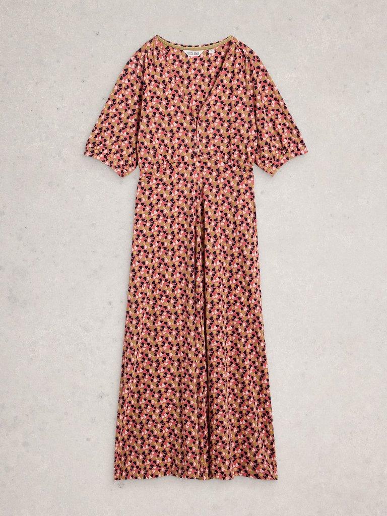 Megan Print Jersey Dress in PINK PR - FLAT FRONT