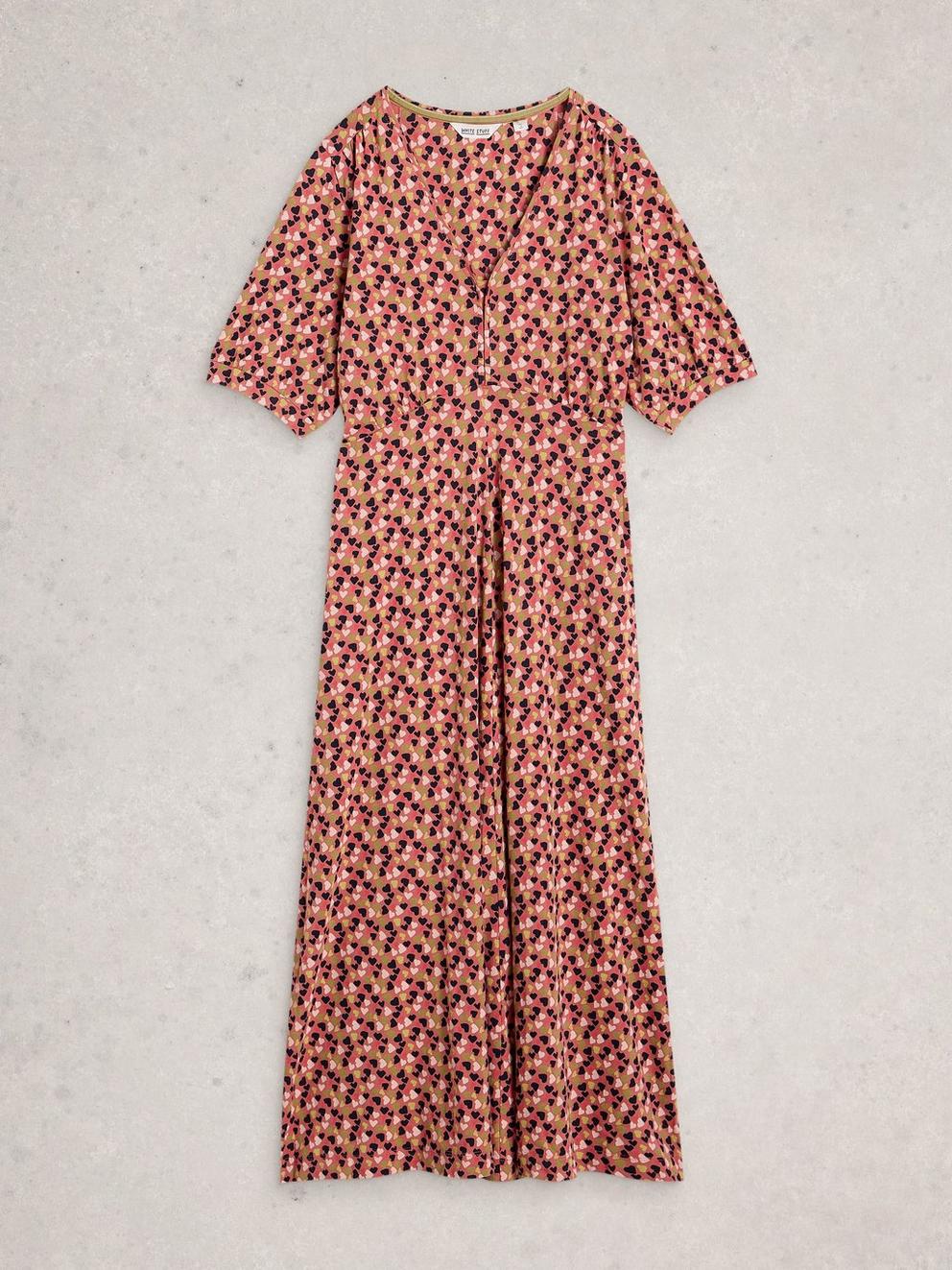 Megan Print Jersey Dress in PINK PR - FLAT FRONT