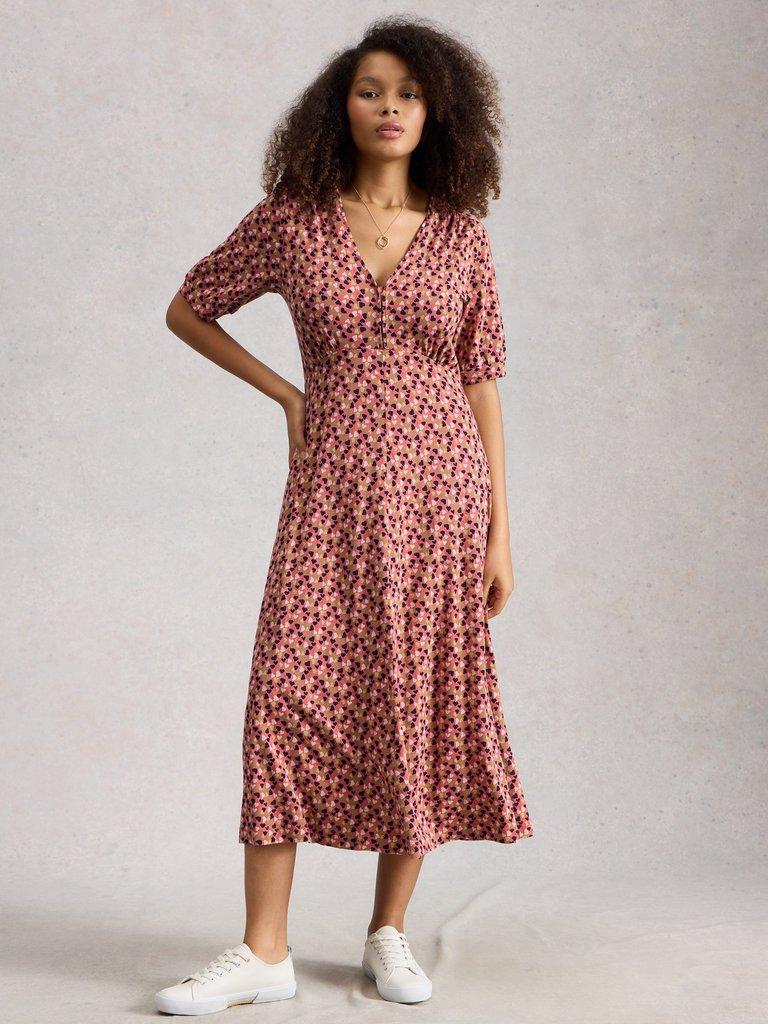 Megan Print Jersey Dress in PINK PR - LIFESTYLE