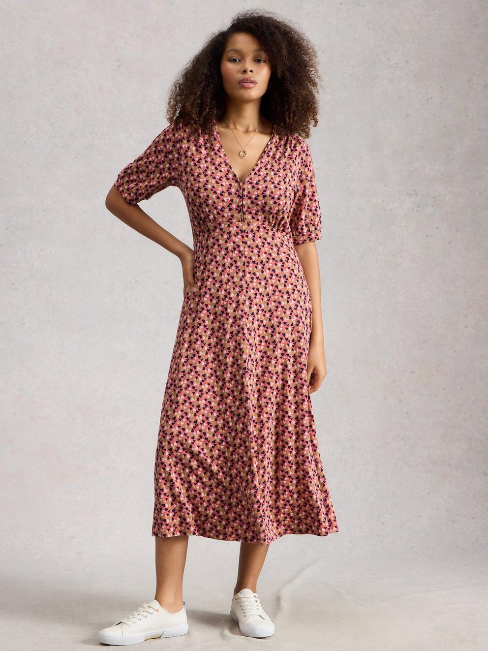 Megan Print Jersey Dress in PINK PR - LIFESTYLE