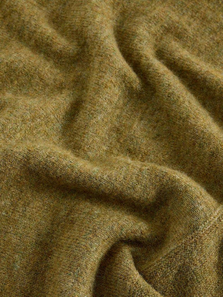 KATE KNITTED CREW NECK TEE in BRT GREEN - FLAT DETAIL