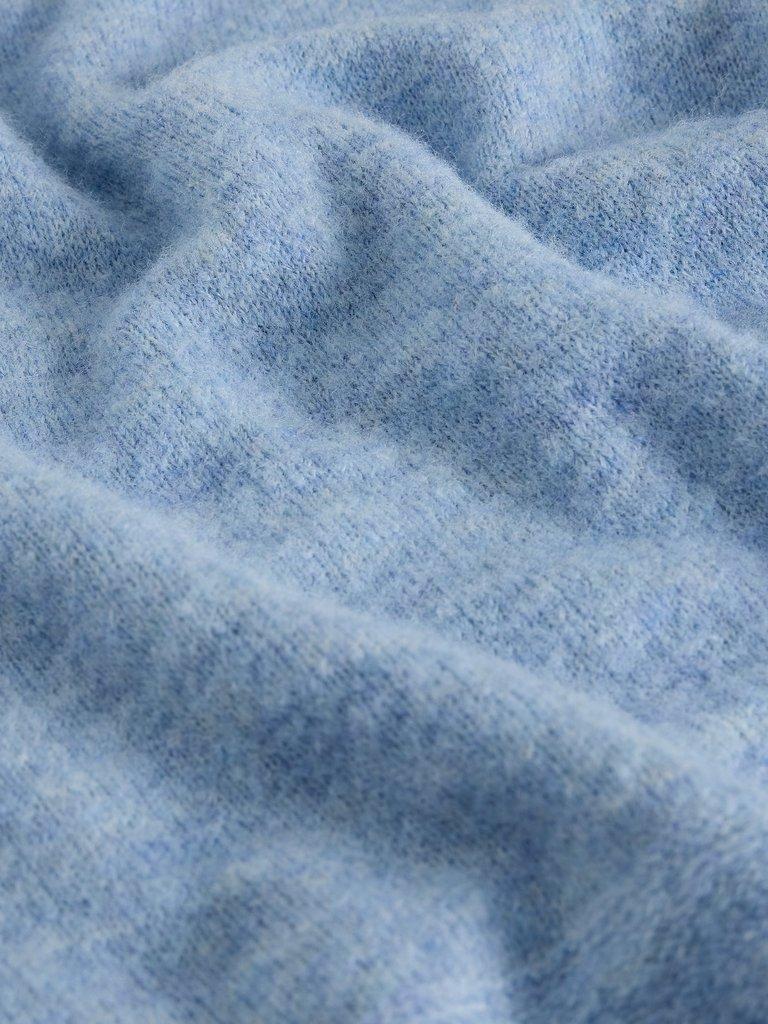 KATE KNITTED CREW NECK TEE in MID BLUE - FLAT DETAIL