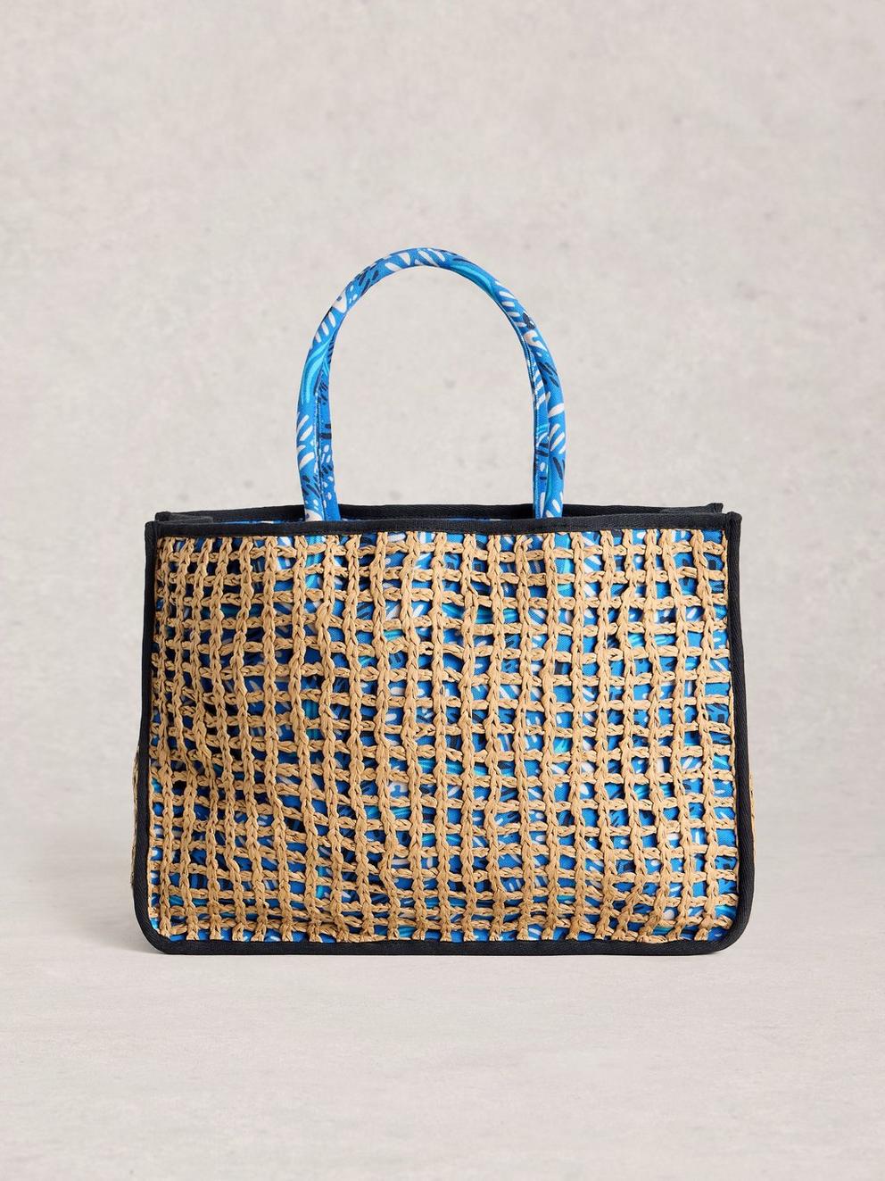 Jasmine Weave Tote Bag in BLUE MLT - LIFESTYLE