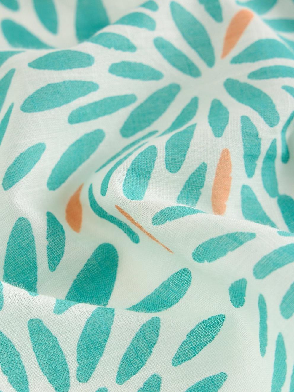 Emily Square Printed Scarf in BLUE PR - FLAT DETAIL