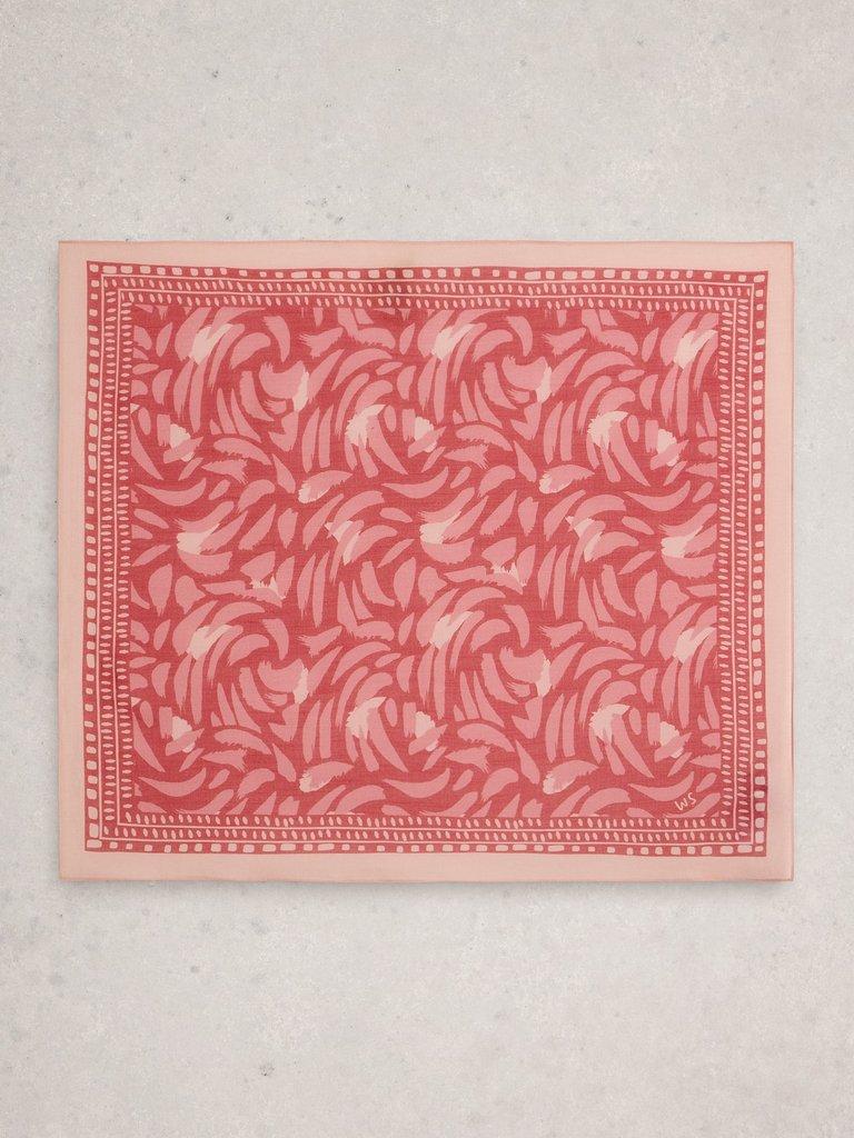 Emily Square Printed Scarf in PINK MLT - FLAT BACK