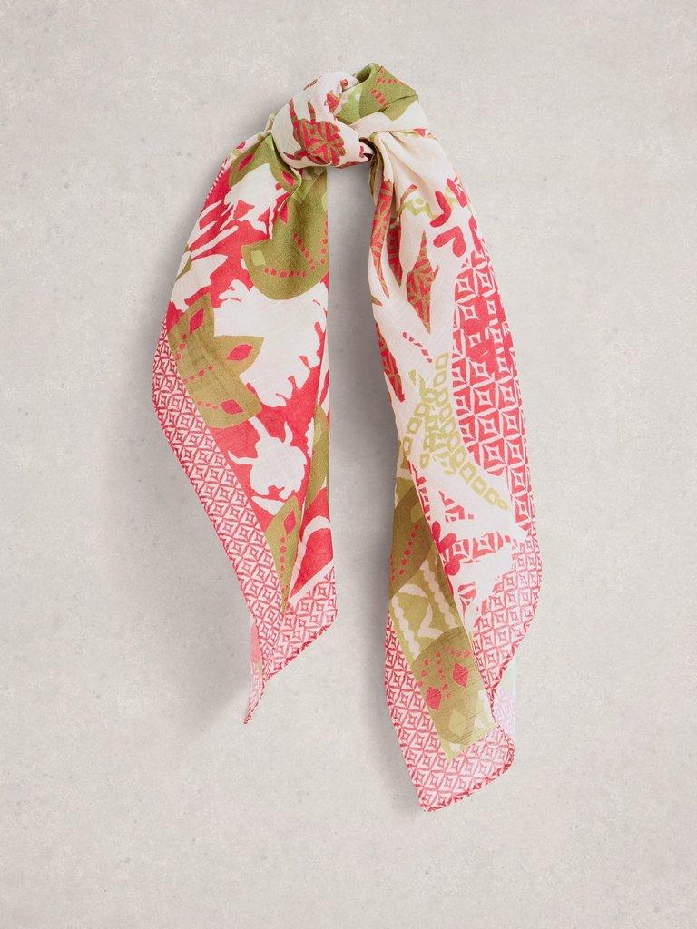Emily Square Printed Scarf in PINK PR - FLAT FRONT