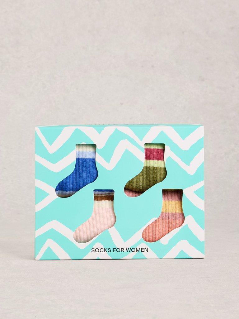 4PK Sporty Ankle Socks in PINK MLT - LIFESTYLE