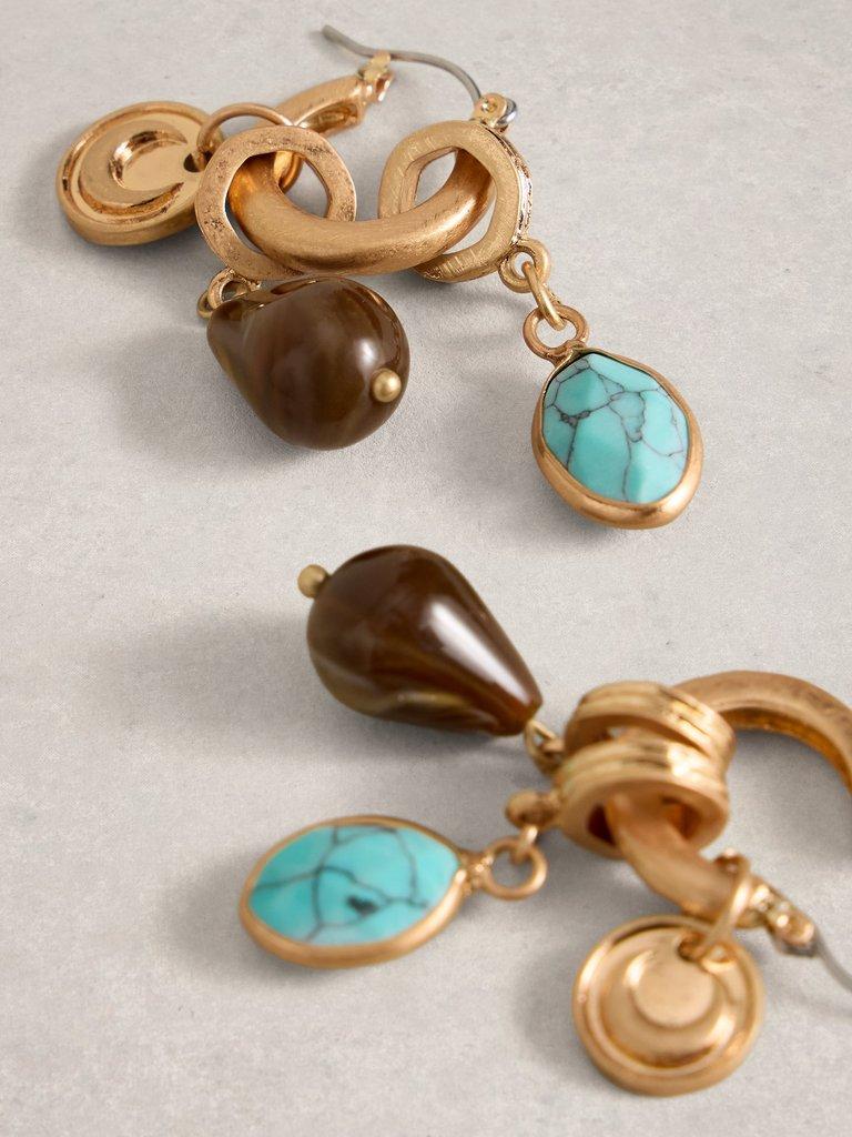 Carrie Charm Earring in MIXED MET - FLAT DETAIL