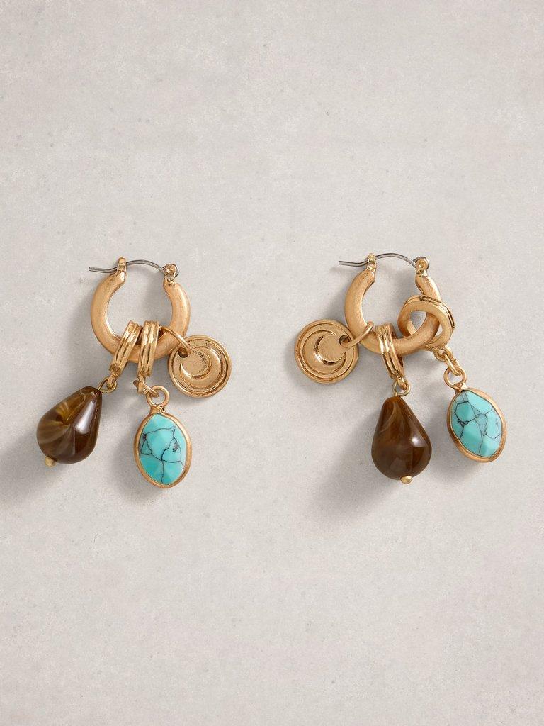 Carrie Charm Earring in MIXED MET - FLAT FRONT