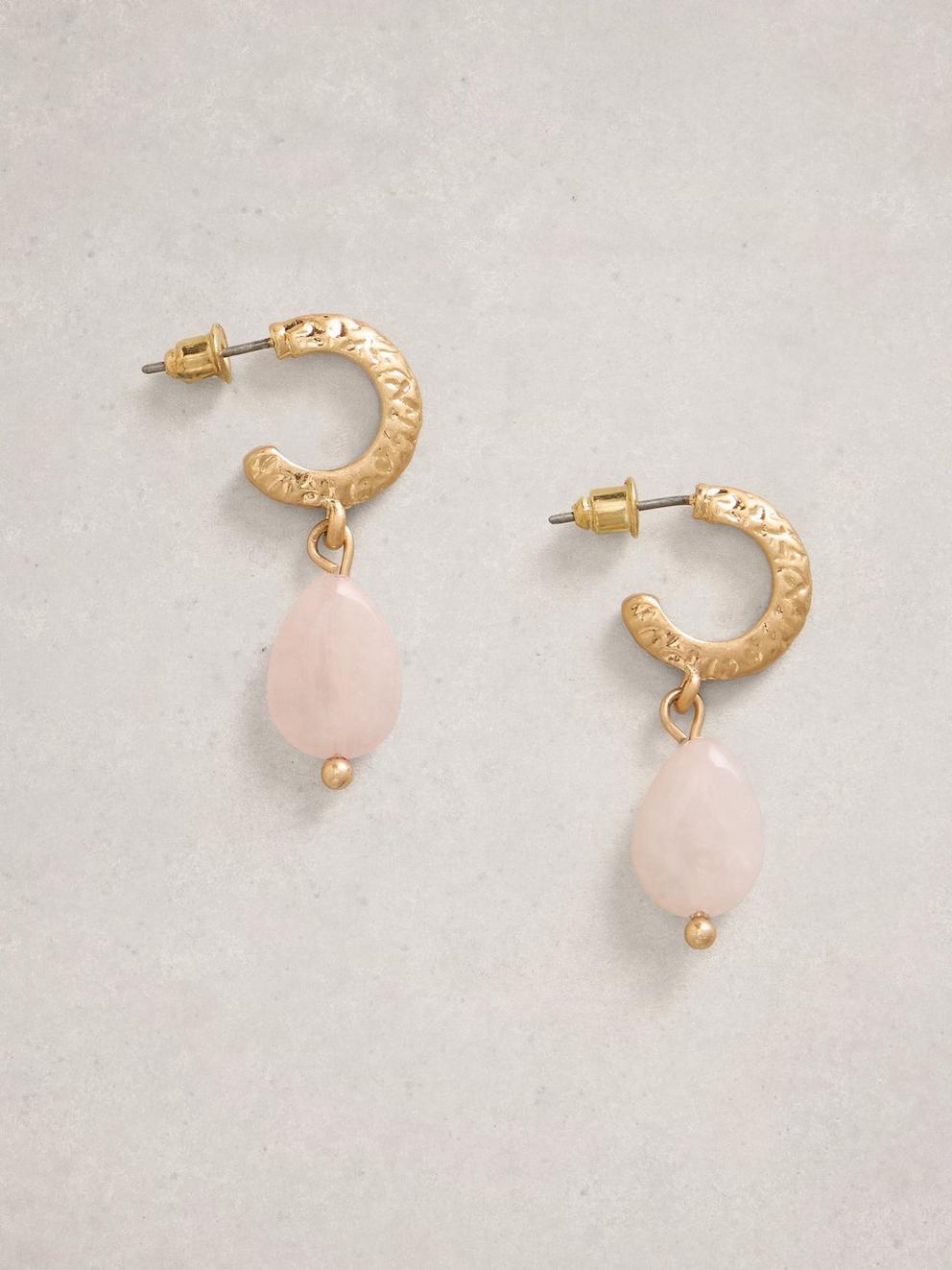 Rachel SemiPrecious Earring in GLD TN MET - FLAT FRONT