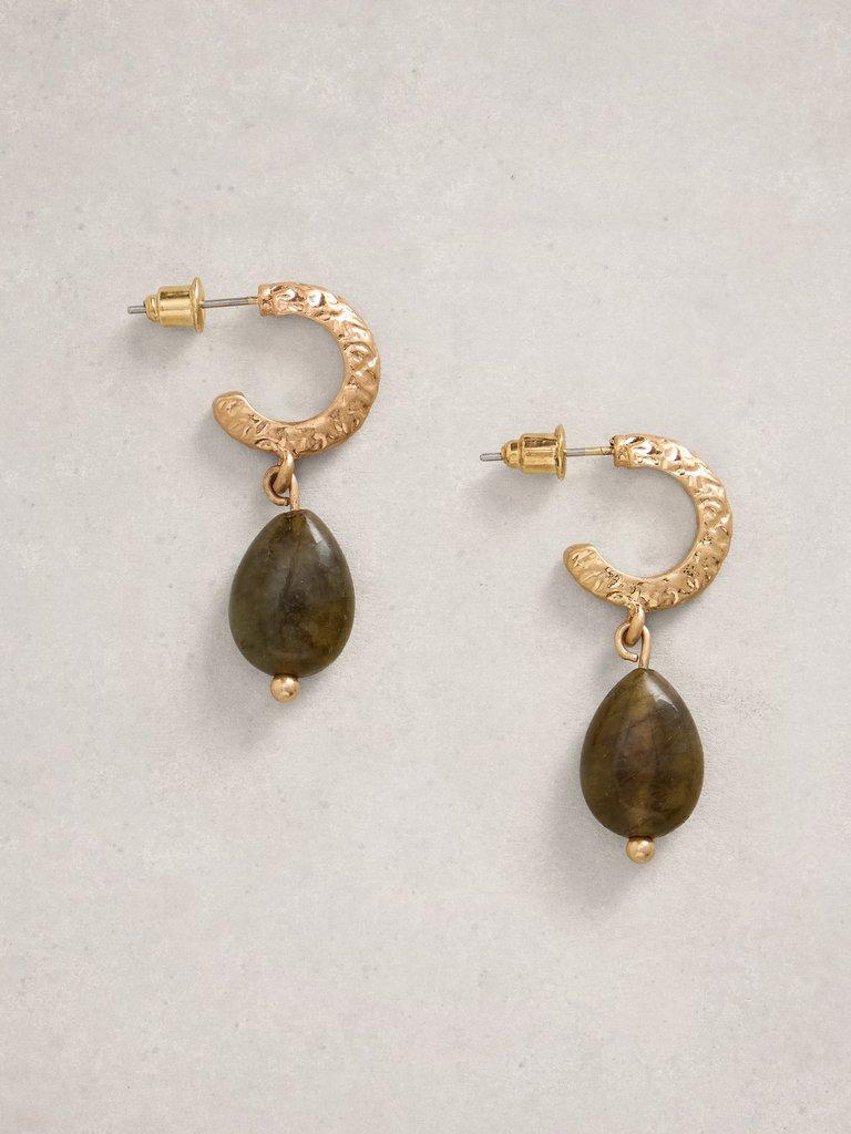 Rachel SemiPrecious Earring in GREEN MLT - FLAT FRONT