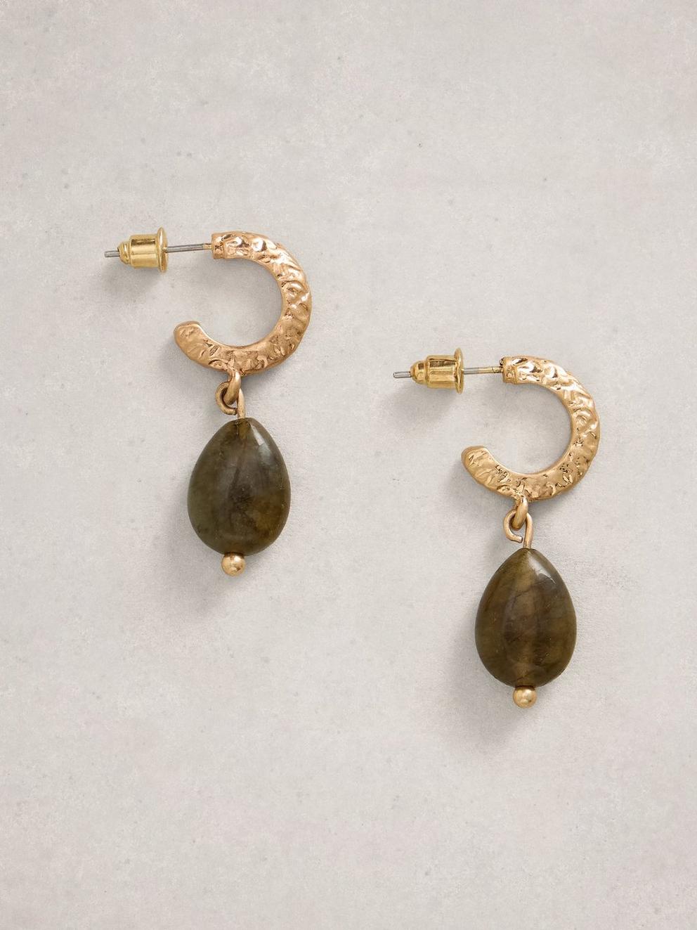 Rachel SemiPrecious Earring in GREEN MLT - FLAT FRONT