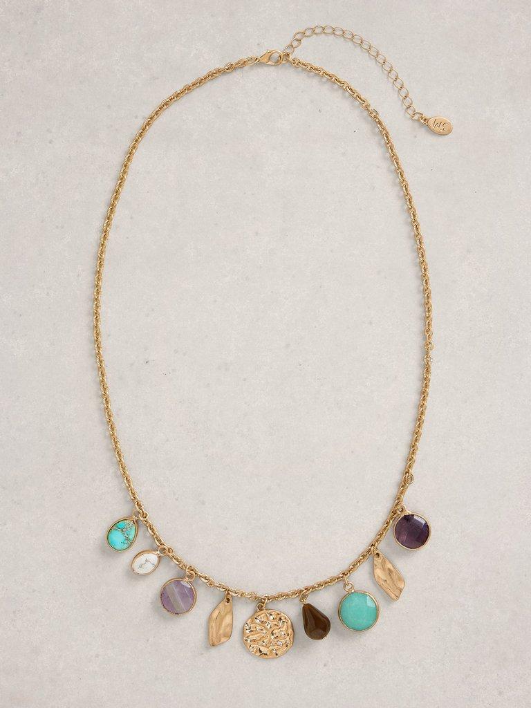 Carrie Charm Necklace in MIXED MET - FLAT FRONT