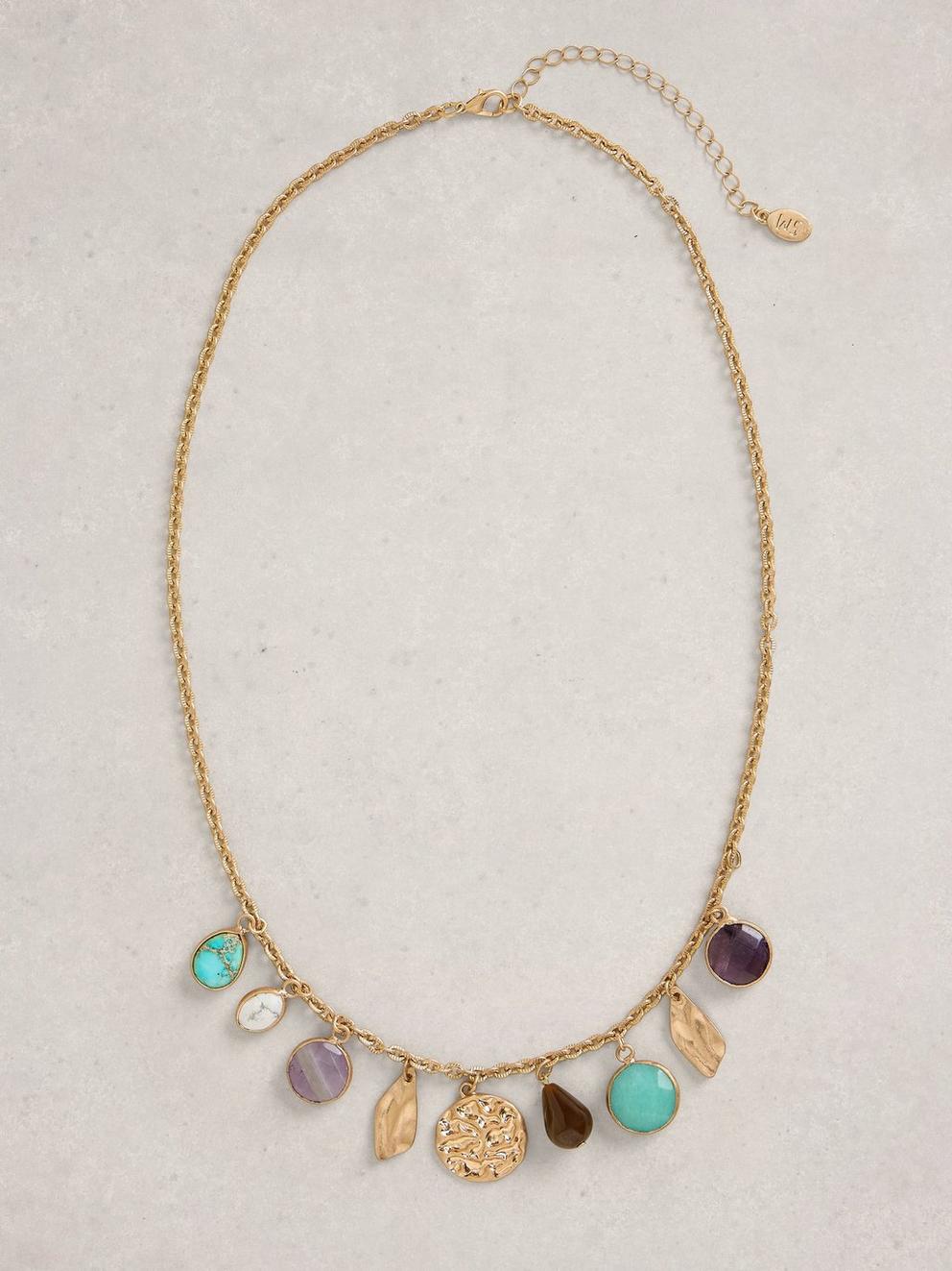 Carrie Charm Necklace in MIXED MET - FLAT FRONT