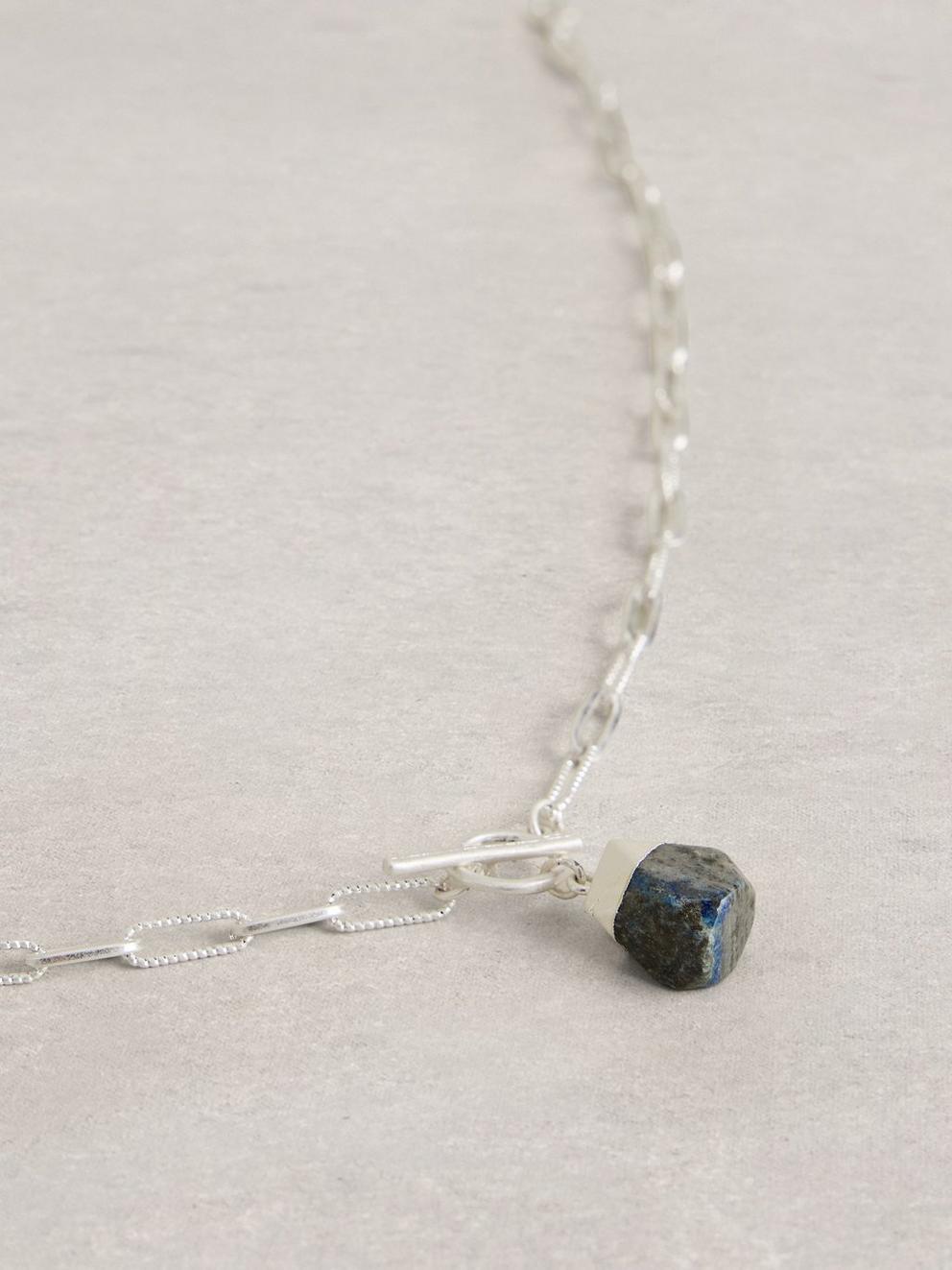 Penny SemiPrecious Necklace in BLUE MLT - FLAT DETAIL