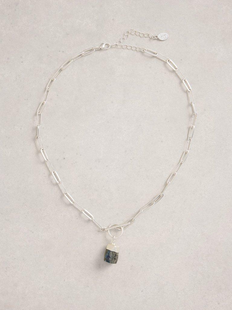 Penny SemiPrecious Necklace in BLUE MLT - FLAT FRONT