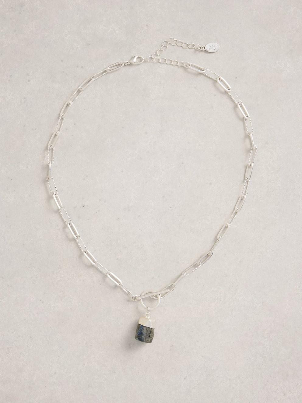 Penny SemiPrecious Necklace in BLUE MLT - FLAT FRONT