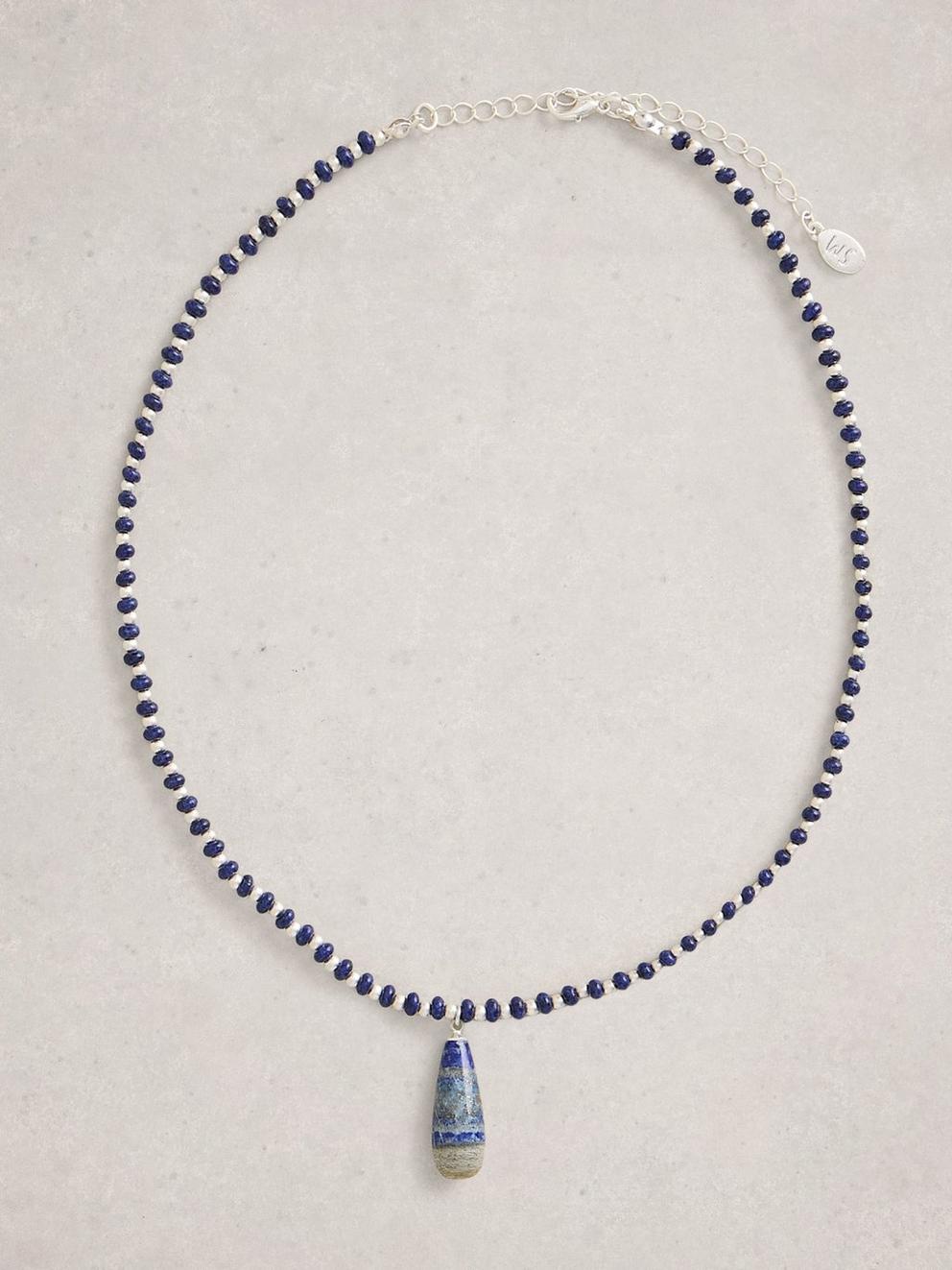 Gigi SemiPrecious Necklace in DARK NAVY - FLAT FRONT