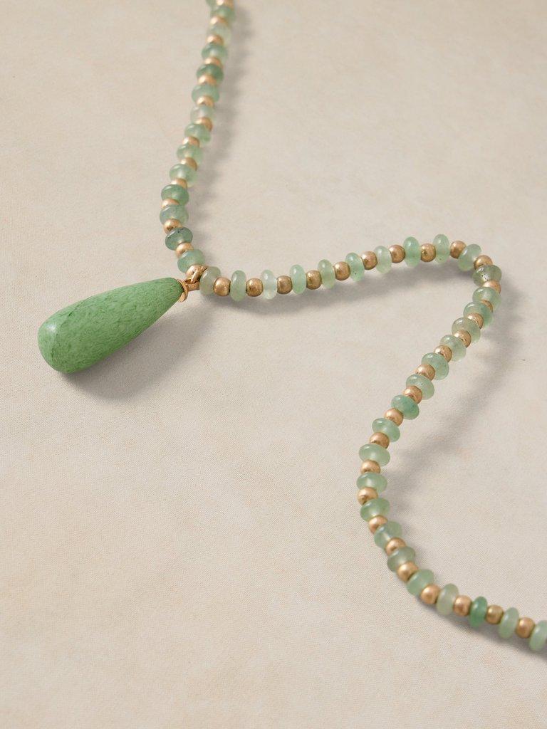 Gigi SemiPrecious Necklace in LGT GREEN - FLAT DETAIL