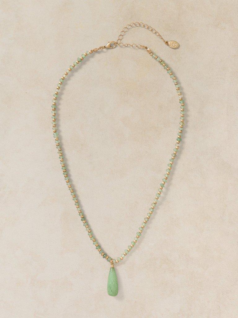 Gigi SemiPrecious Necklace in LGT GREEN - FLAT FRONT