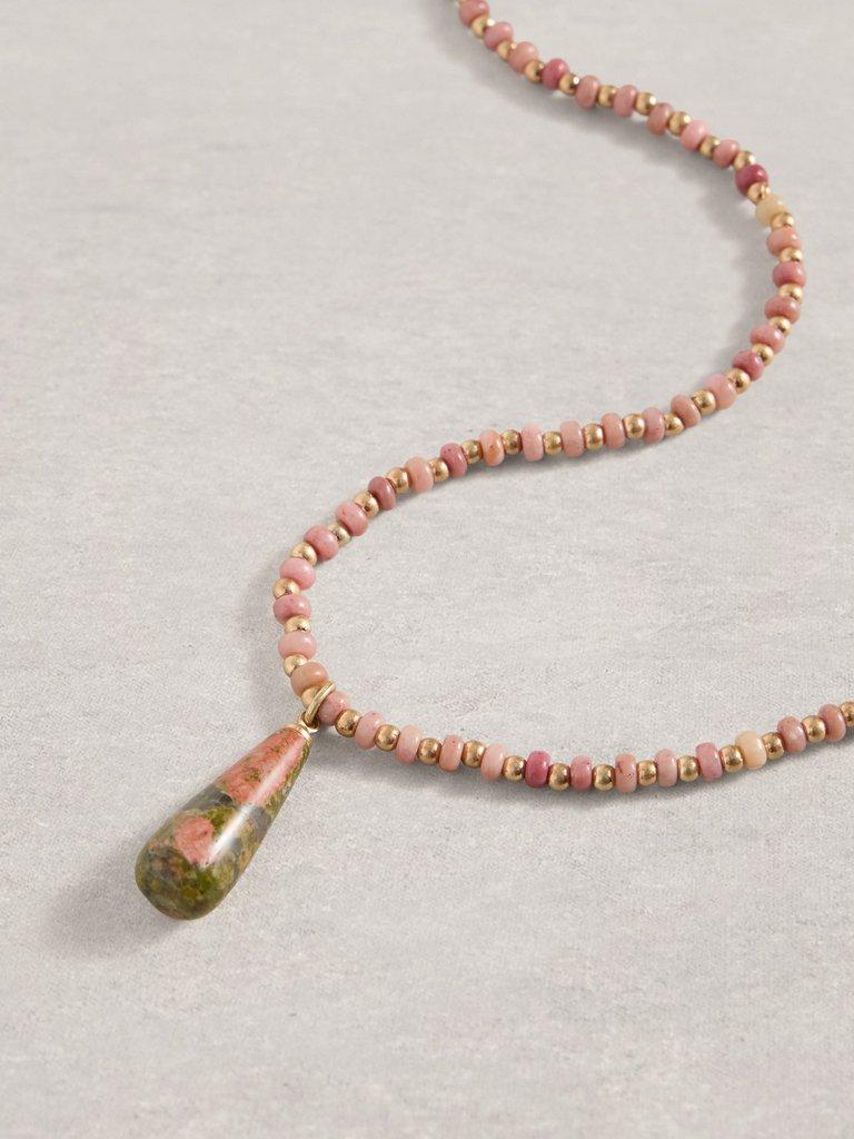 Gigi SemiPrecious Necklace in PINK MLT - FLAT DETAIL