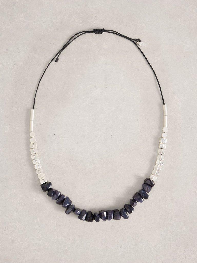 Rosie Stone Necklace in NAVY MULTI - FLAT FRONT