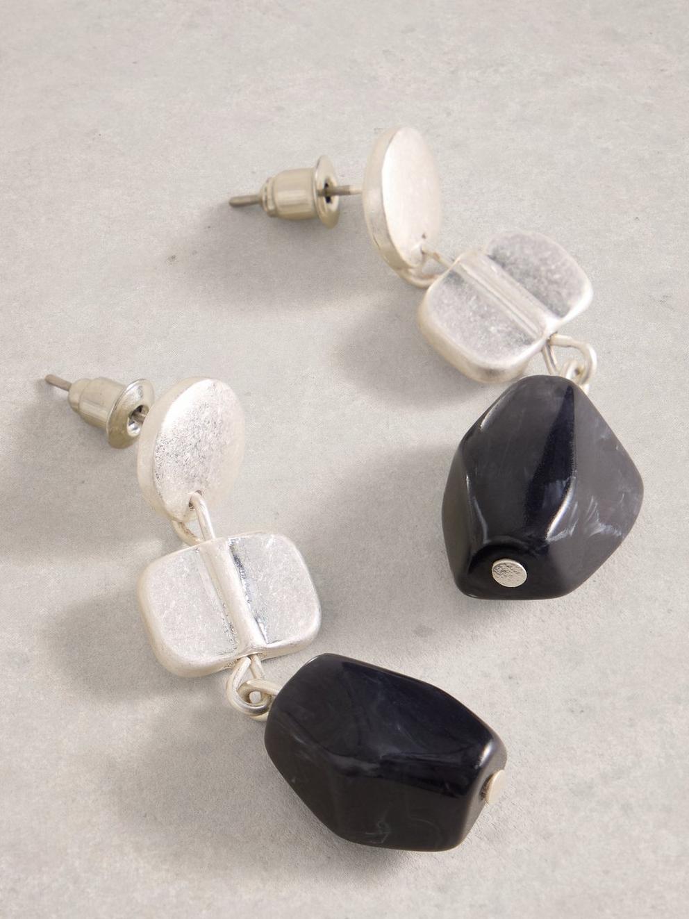Rosie Stone Drop Earring in NAVY MULTI - FLAT DETAIL