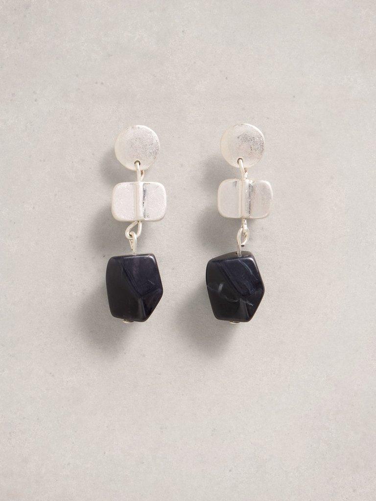 Rosie Stone Drop Earring in NAVY MULTI - FLAT FRONT