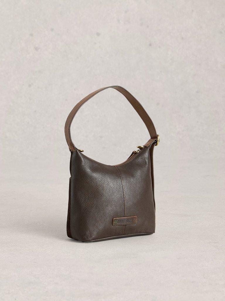 Mini Sophia Suede Crossbody in DK BROWN - FLAT BACK