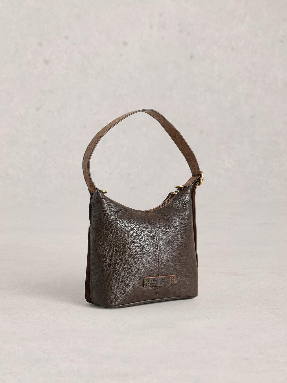 Mini Sophia Suede Crossbody in DK BROWN - FLAT BACK