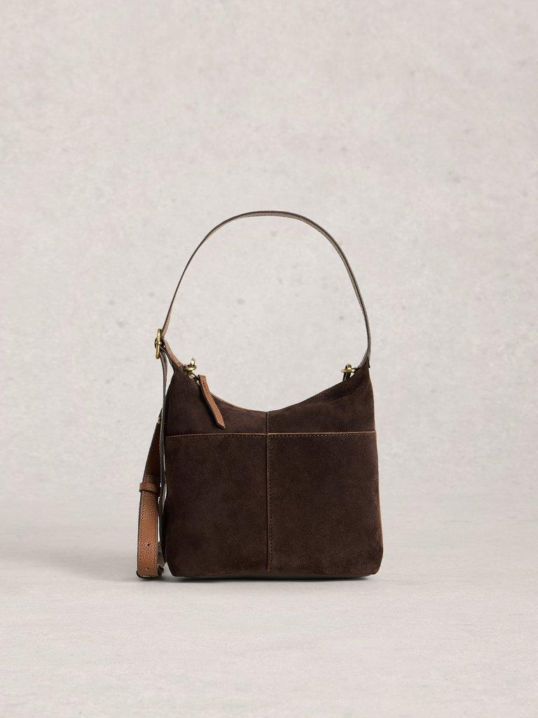 Mini Sophia Suede Crossbody in DK BROWN - LIFESTYLE