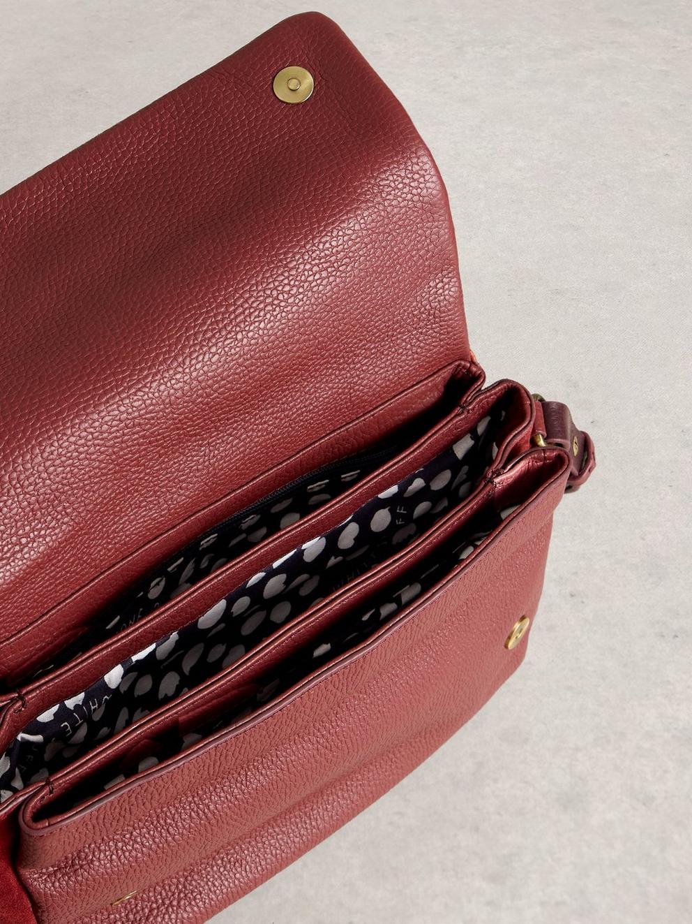 Tiggy Crossbody Bag in MID RED - FLAT DETAIL