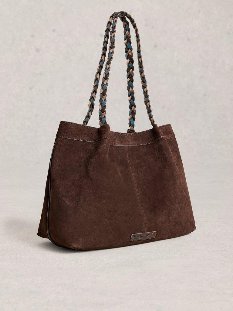 Tessa Tote Bag in DK BROWN - FLAT BACK